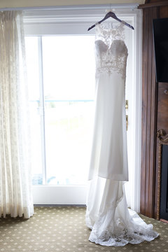 Elegant wedding dress lace white bride luxury love