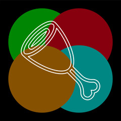 vector meat steak, dinner, lunch food icon