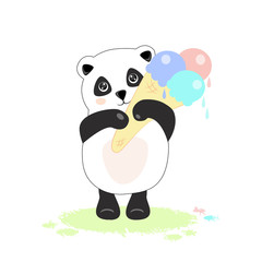 panda with ice cream