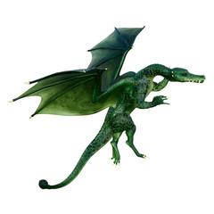 Obraz premium 3D Rendering Fairy Tale Dragon on White