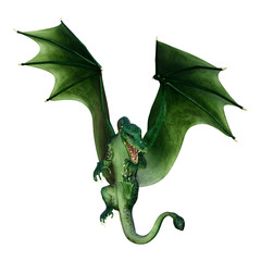 Obraz premium 3D Rendering Fairy Tale Dragon on White