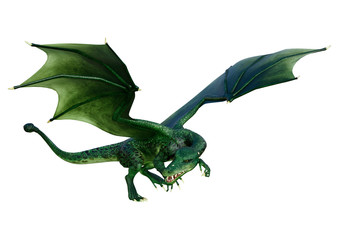 Fototapeta premium 3D Rendering Fairy Tale Dragon on White