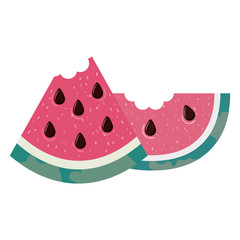 portion of watermelon and white background