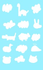 Fototapeta premium vector illustration of clouds and animals