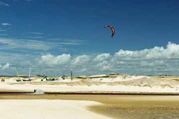 kite surfing on beach