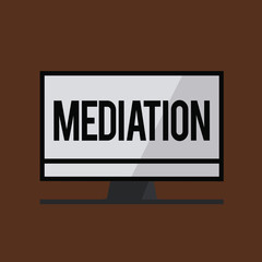 Conceptual hand writing showing Mediation. Business photo showcasing intervention dispute in order to resolve it Arbitration Relaxation.