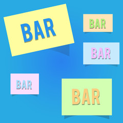 Conceptual hand writing showing Bar. Business photo showcasing Restaurant cafe across which drinks and refreshments are served.