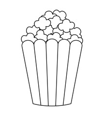 popcorn in container isolated icon