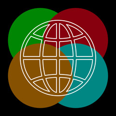 Vector earth globe illustration. planet symbol