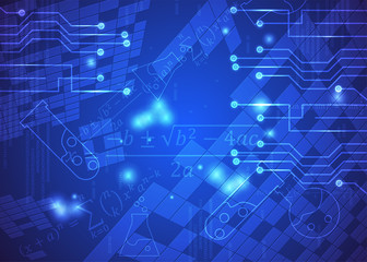 abstract background_31_of formulas, code, mathematical signs and boards, design concept of digital technology and science
