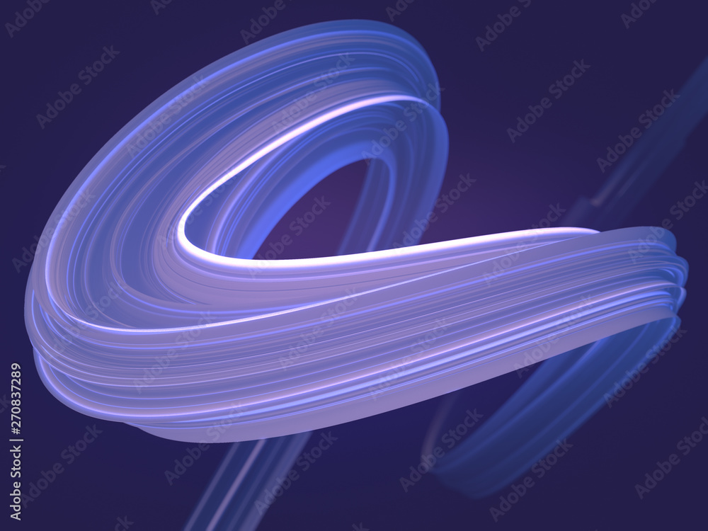 Poster Colored twisted shape. Computer generated abstract geometric 3D render illustration
