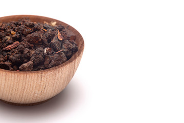 Bowl of Myrrh Isolated on a White Background