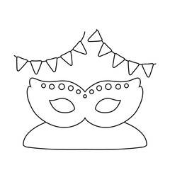 mask carnival with garlands hanging