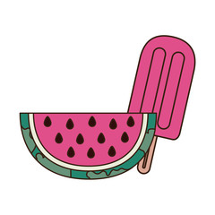 delicious ice cream of watermelon on white background