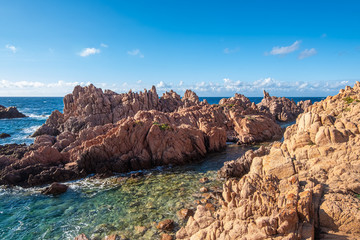 Fototapeta na wymiar The Costa Paradiso on the North Coast of Sardinia between Santa Teresa di Gallura and Castelsardo, Italy