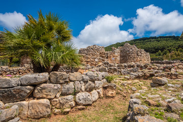 Nuraghe Palmavera, Alghero, Sardinia, Italy.  is an archaeological site located in the territory of Alghero, Sardinia. Built during the Bronze and the Iron Ages.