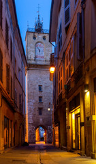 Aix-en-Provence. Old narrow street in the historic center of the city.