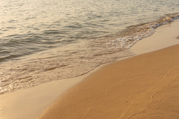 Fototapeta na wymiar Peaceful and beautiful sand beach in the morning