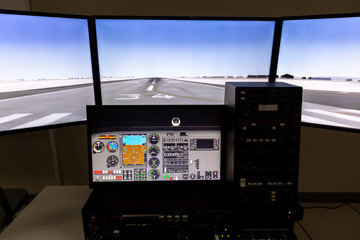 Fighter aircraft simulator training room