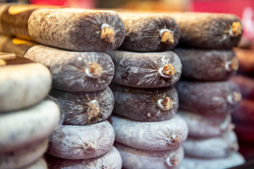 Dried salami sausages