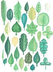 seamless pattern with green leaves