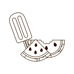 delicious ice cream of watermelon on white background