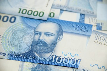 Chilean peso bills - background