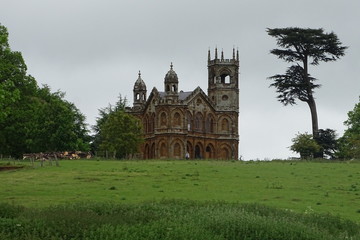 Fototapeta na wymiar Gothic Temple, Stowe Gardens, Buckinghamshire, England, UK