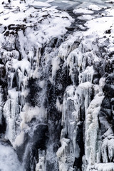 Fototapeta na wymiar Gulfoss waterfall in winter, Iceland