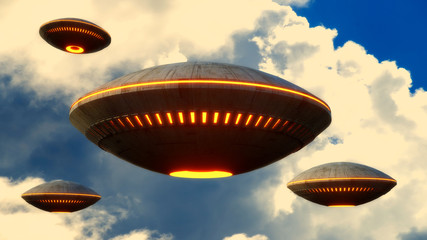 3d rendering. Futuristic unidentified flying object