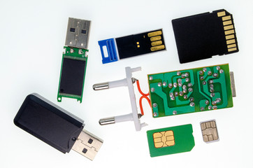 cards for phones USB flash drive, adapter and charger chip - 270844482