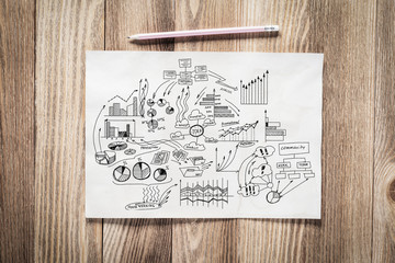 Financial statistics and analytics hand drawn