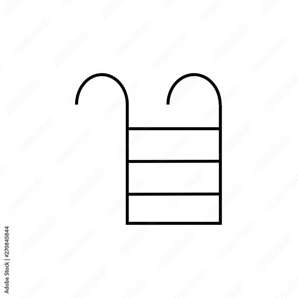Poster pool isolated minimal single flat linear icon for application and info-graphic. ladder line vector i