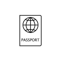 Passport icon. Stroke outline style. Vector. Isolate on white background.