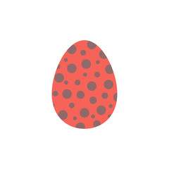 Easter pink egg with a pattern of circles. Illustration isolated on white background.