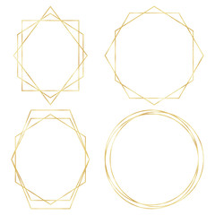 Geometric Polygonal Frames - Set of 4 trendy frames with copy space