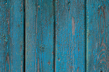 Fototapeta na wymiar Vintage wood background with peeling blue paint