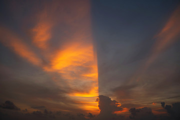 Good evening background sky,Bright in Phuket Thailand.