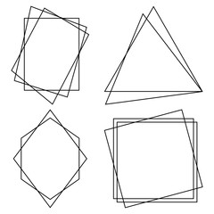 Geometric Polygonal Frames - Set of 4 trendy frames with copy space
