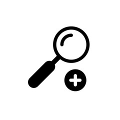 Zoom in icon and magnifying concept