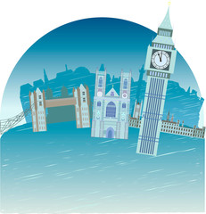 Travelling to great Britain .Welcome to London.Banner,sign,advertising poster. The Sights Of London.Vector image.