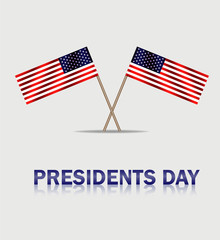 usa waving flags to presidents day. Presidenta banner on grey background. vector eps10