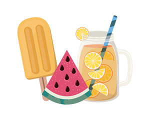 glass with refreshing drink for summer