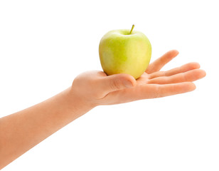 green apple in hand