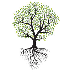 Vector illustration Tree with Roots