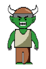 Troll cartoon with viking helmet design vector illustration