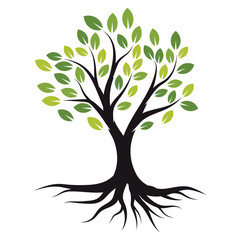 Vector illustration Tree with Roots