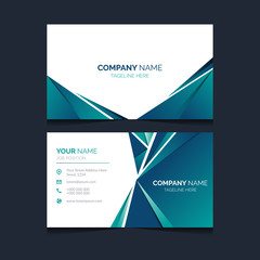 Fototapeta premium Modern business card template. Flat design vector abstract creative geometric background. Double sided design