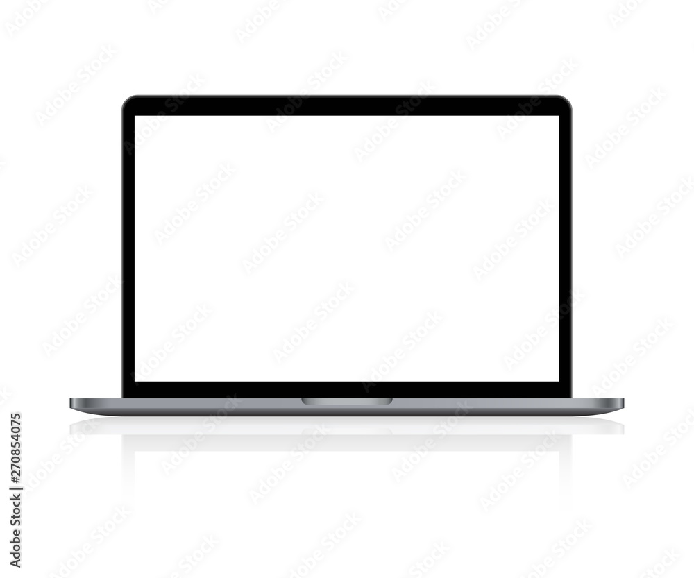 Poster laptop in a realistic style for various websites. vector illustration