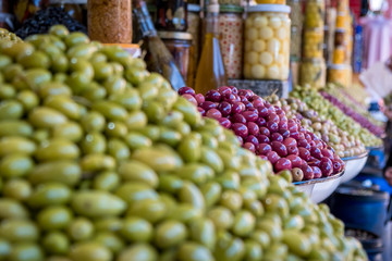 Olives on a market in Morocco, Africa